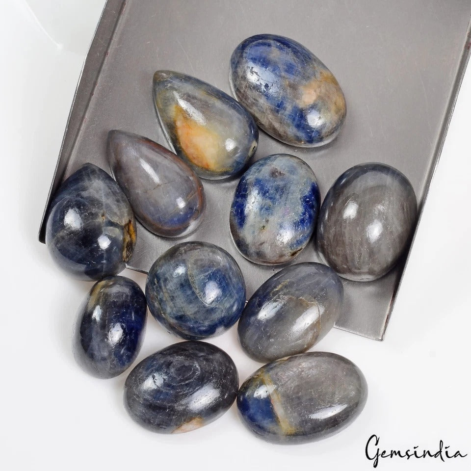 500Ct/11 Pc Unheated Natural Sapphire 19-27mm Loose Cabochon Certified Gemstones