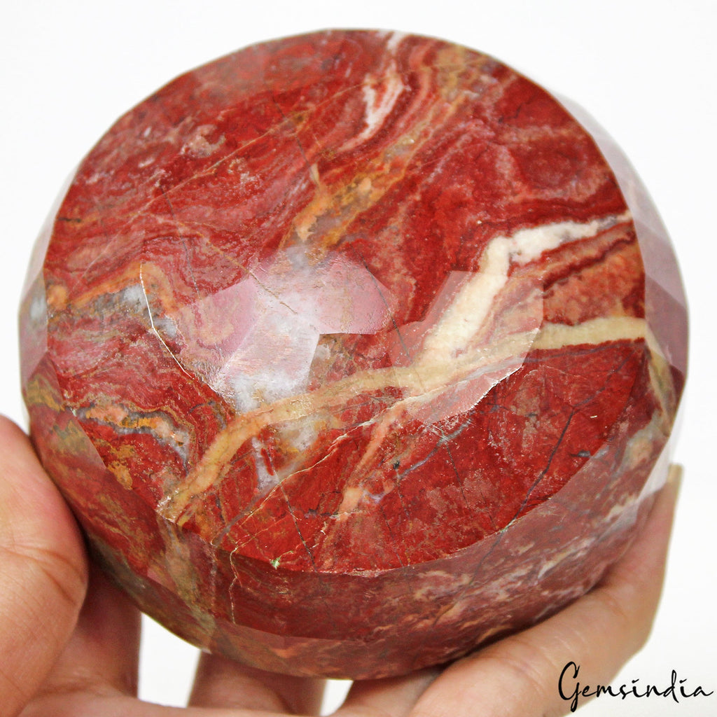 3000 Cts Natural Untreated Red Jasper Round Faceted Huge Loose Museum Size Gem