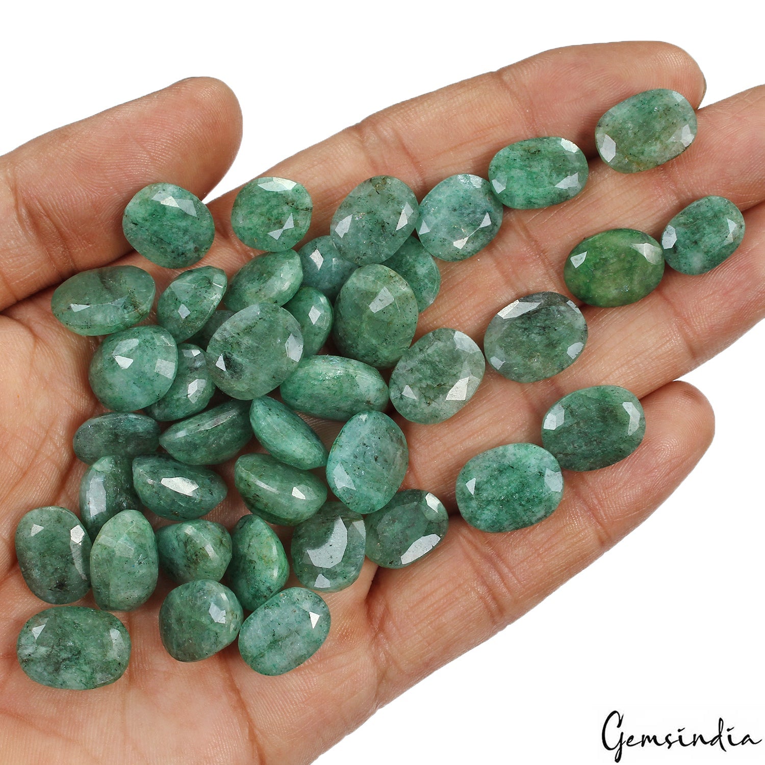 283.30 Ct/40 Pcs Natural Brazilian Green Emerald Oval Cut Loose Gems For Jewelry