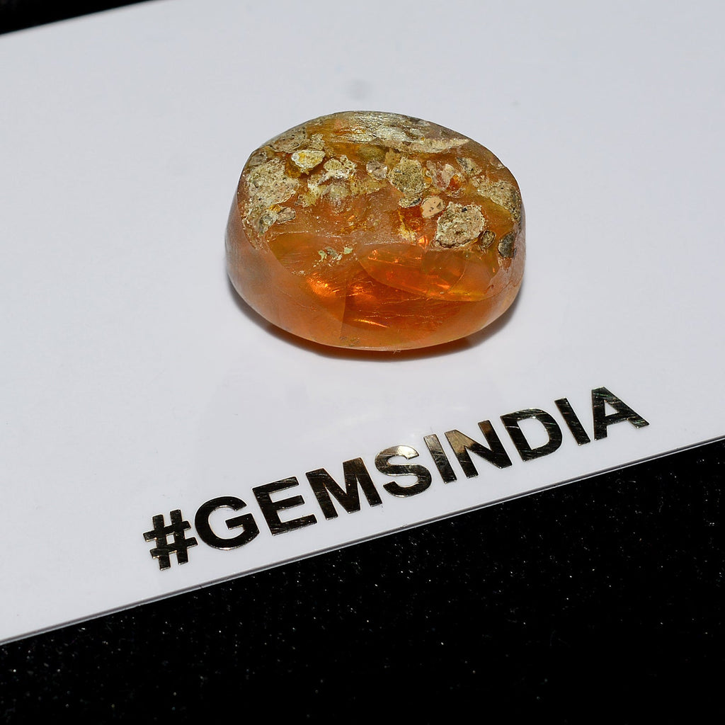 Oval Cab Natural AAA Hot Rainbow Orange Fire Opal 24.10 Ct Certified Gemstone
