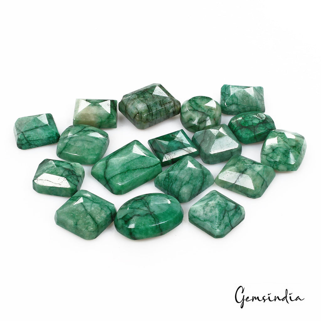 270 Cts/17 Pcs Natural Brazilian Green Emerald Mix Cut Loose Gem Lot For Jewelry