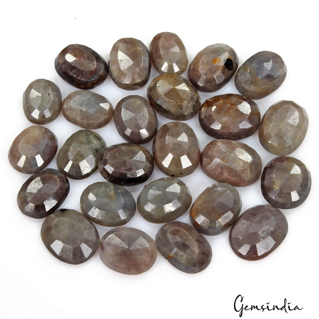 250 Cts/25 Pcs Natural Untreated Brown Sapphire Oval Cut Loose Gems For Jewelry