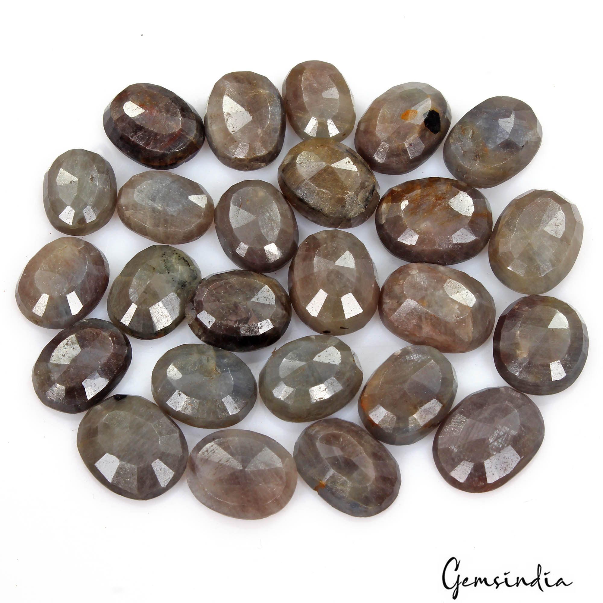 250 Cts/25 Pcs Natural Untreated Brown Sapphire Oval Cut Loose Gems For Jewelry