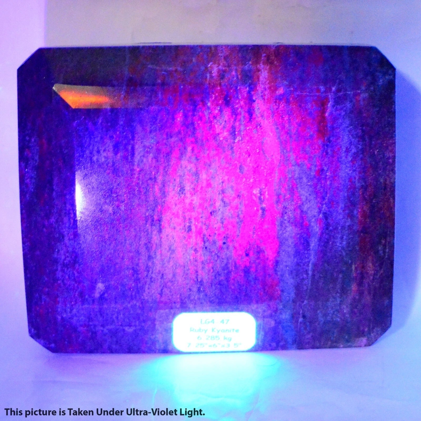 6.2 Kilo Natural Ruby Kyanite Octagon Cut Untreated Collector Grade Gemstone