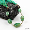 6.5 In Natural Brazilian Green Emerald Oval Cabochon Drilled Beads Gems Strand