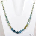 126.75 Cts Natural Untreated Aquamarine Oval Cab Beaded Adjustable Necklace 18"