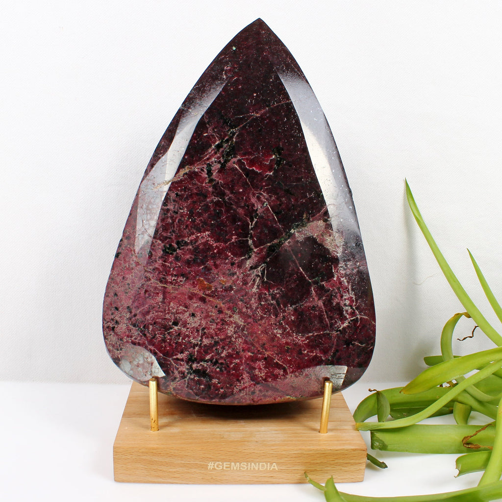 Natural Untreated Red Ruby 4.8 kilo Very Large Pear Cut Loose Gemstone w/ Stand