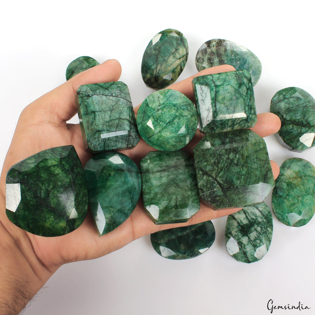 5200 Ct Natural Green Emerald From Brazil Loose 38-58mm Mix Cut Gemstones Lot