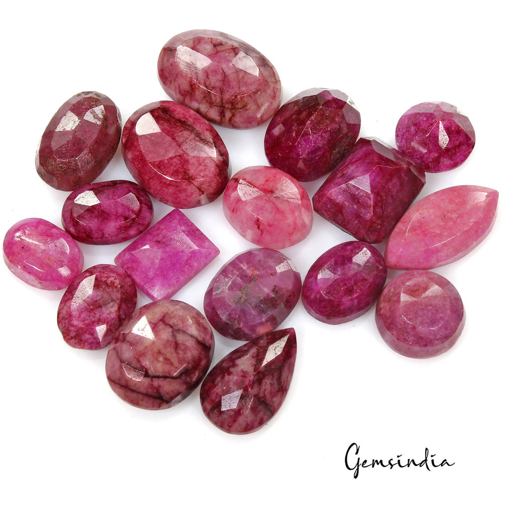 220 Ct/17 Pcs Natural USA Red Beryl Bixbite Mix Faceted Loose Gems Wholesale Lot
