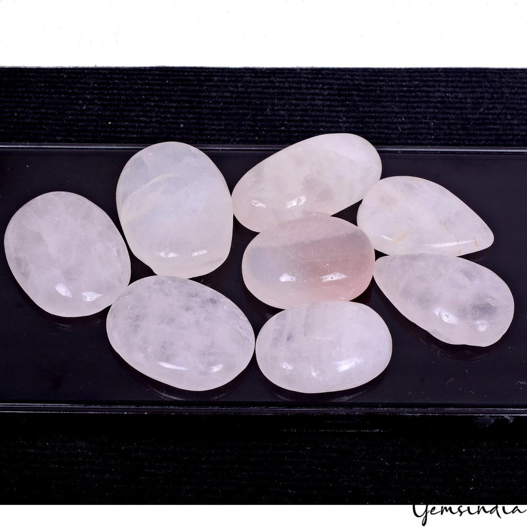 440 Cts/8 Pcs Natural Untreated Pink Rose Quartz Mixed Cab Loose Gemstones Lot