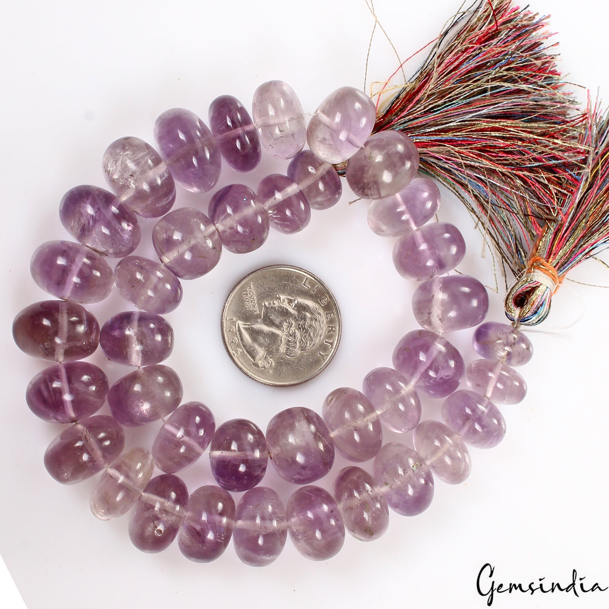 14" Natural Purple Amethyst Round Cabochon Smooth Round 12-17mm Beads Strand