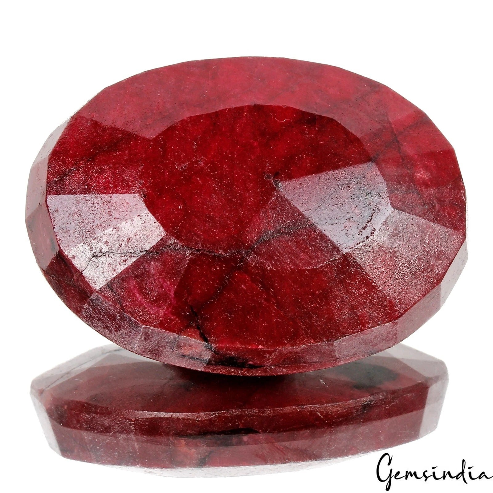300 Cts Natural Blood Red Ruby Oval Faceted Cut Earth Mined Loose Huge Size Gem
