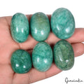Emerald Lot, Cabochon, Green — 6 Pieces, 26mm to 35mm, 570 Ct, Brazil