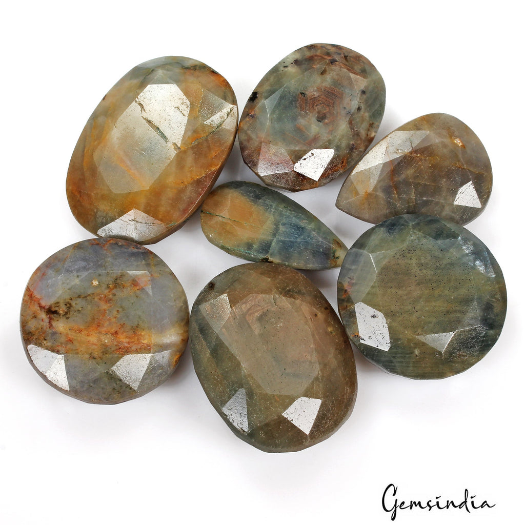 1340 Ct/7 Pcs Natural Untreated Brown Blue Sapphire Mix Cut Loose Wholesale Gems