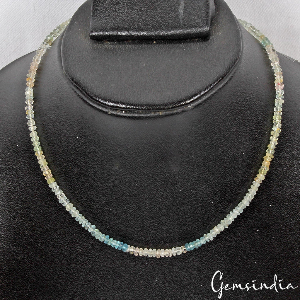 35.20 Cts AAA Aquamarine Gemstone 6mm Round Cut Faceted Loose Beads Strand~14"