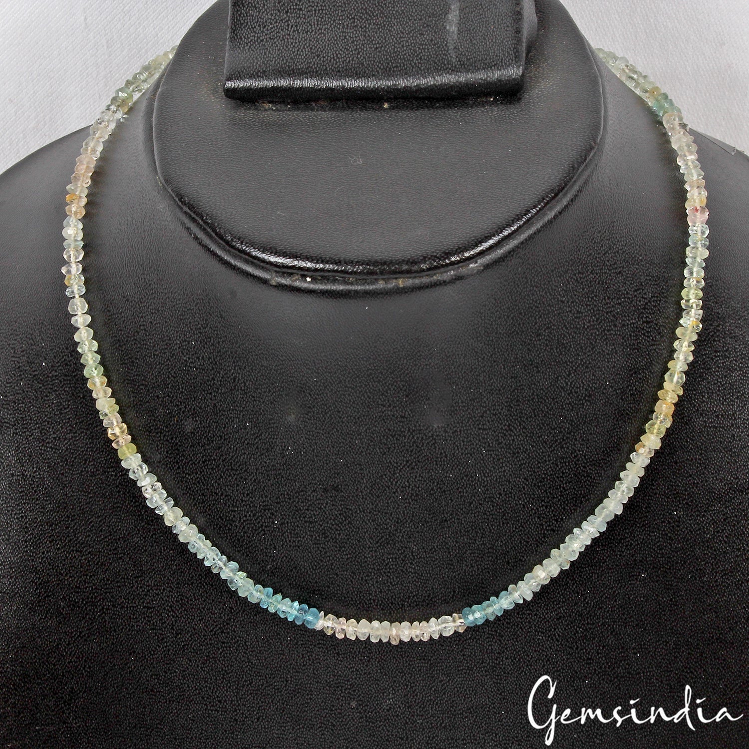 35.20 Cts AAA Aquamarine Gemstone 6mm Round Cut Faceted Loose Beads Strand~14"
