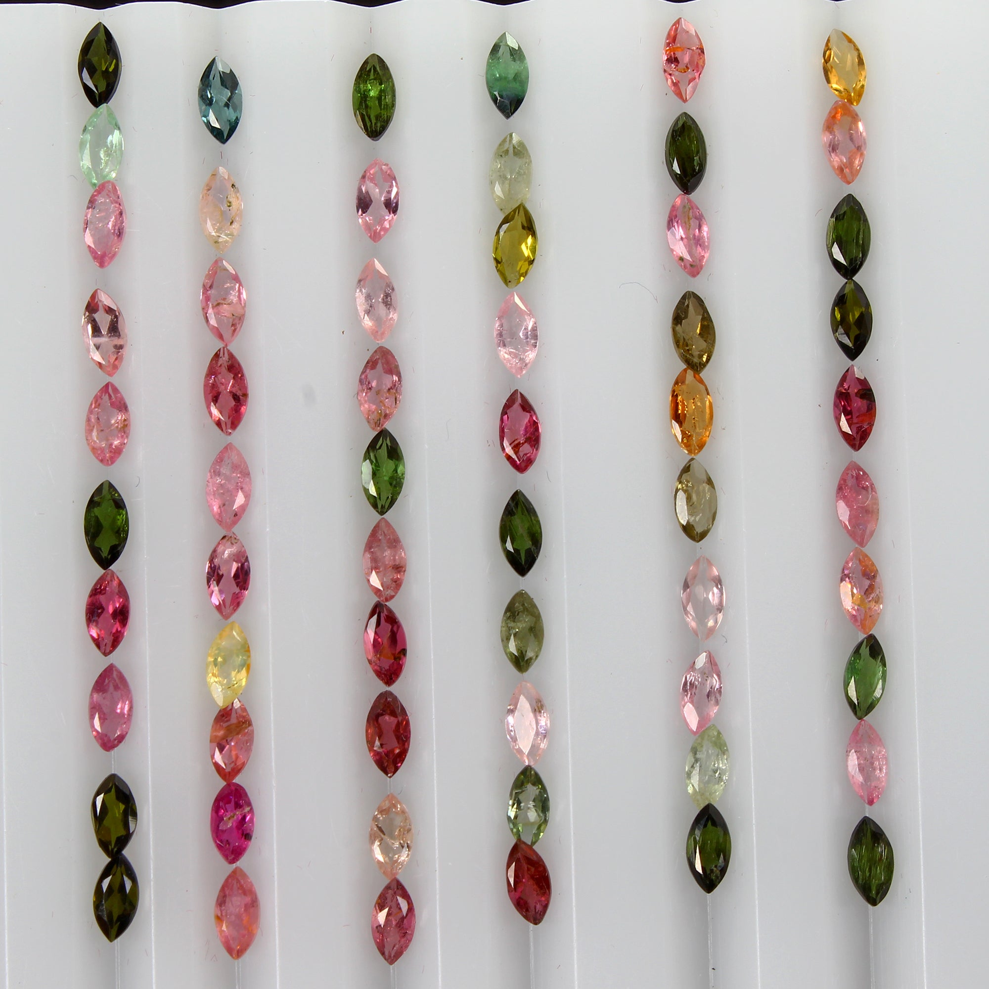 102 Pcs Natural Tourmaline 5x2.5mm Marquise Cut Multi Color Loose Gemstones Lot