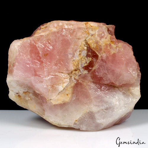 1.9 Kilo Natural Pink Rose Quartz Big Raw Healing Stone Geode w/ Polished Back