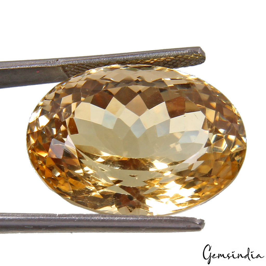 37.25 Ct Eye Clean Natural Yellow Citrine Oval Cut Loose Jewelry Gemstone~Brazil