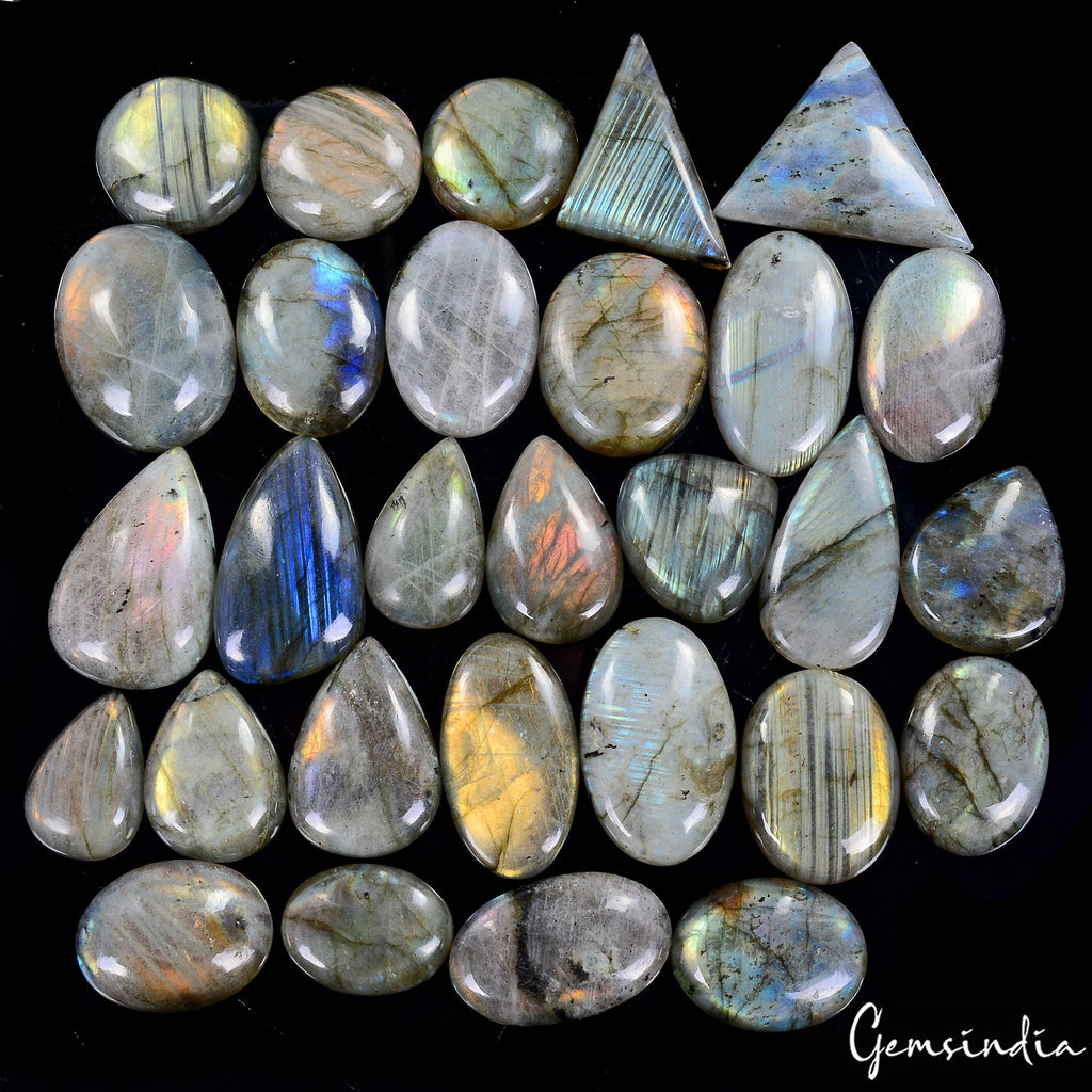 29 Pcs Wholesale Lot Natural Multi Labradorite Mix Shape Cab Loose Gems ~1400 Ct