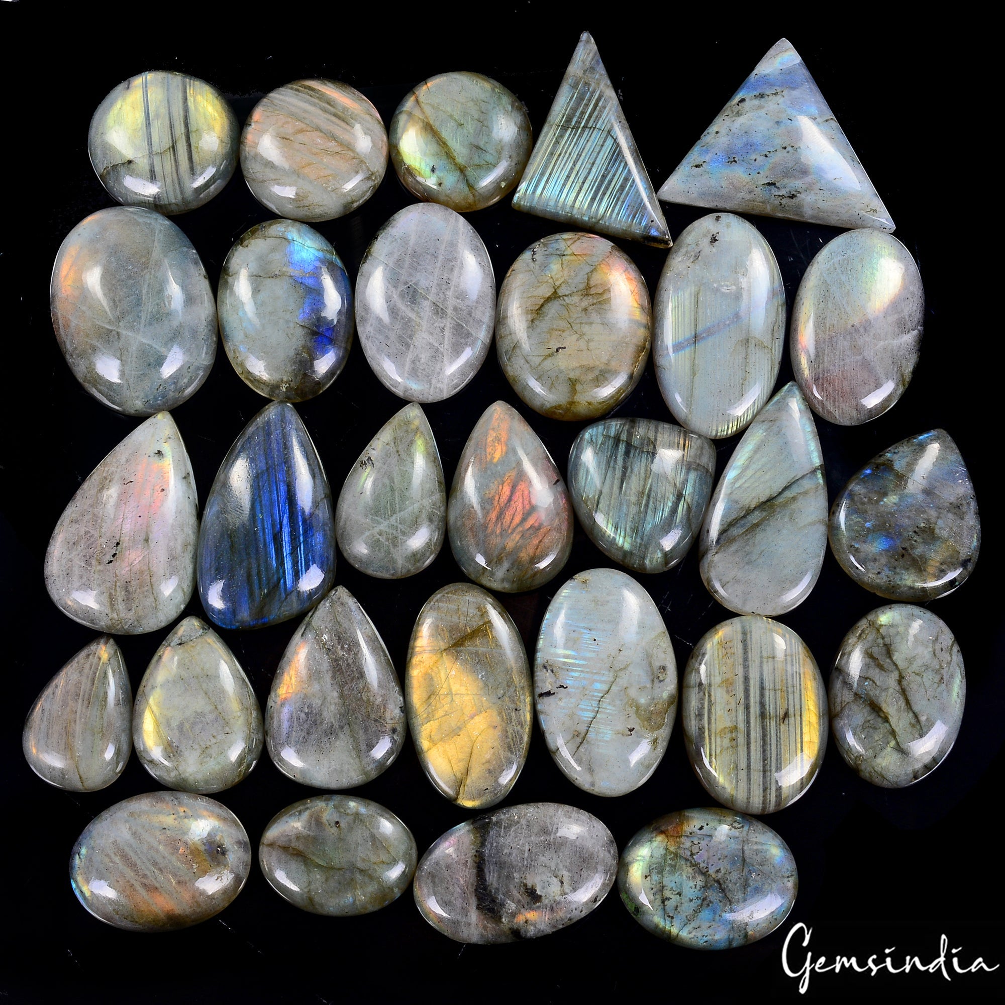 29 Pcs Wholesale Lot Natural Multi Labradorite Mix Shape Cab Loose Gems ~1400 Ct