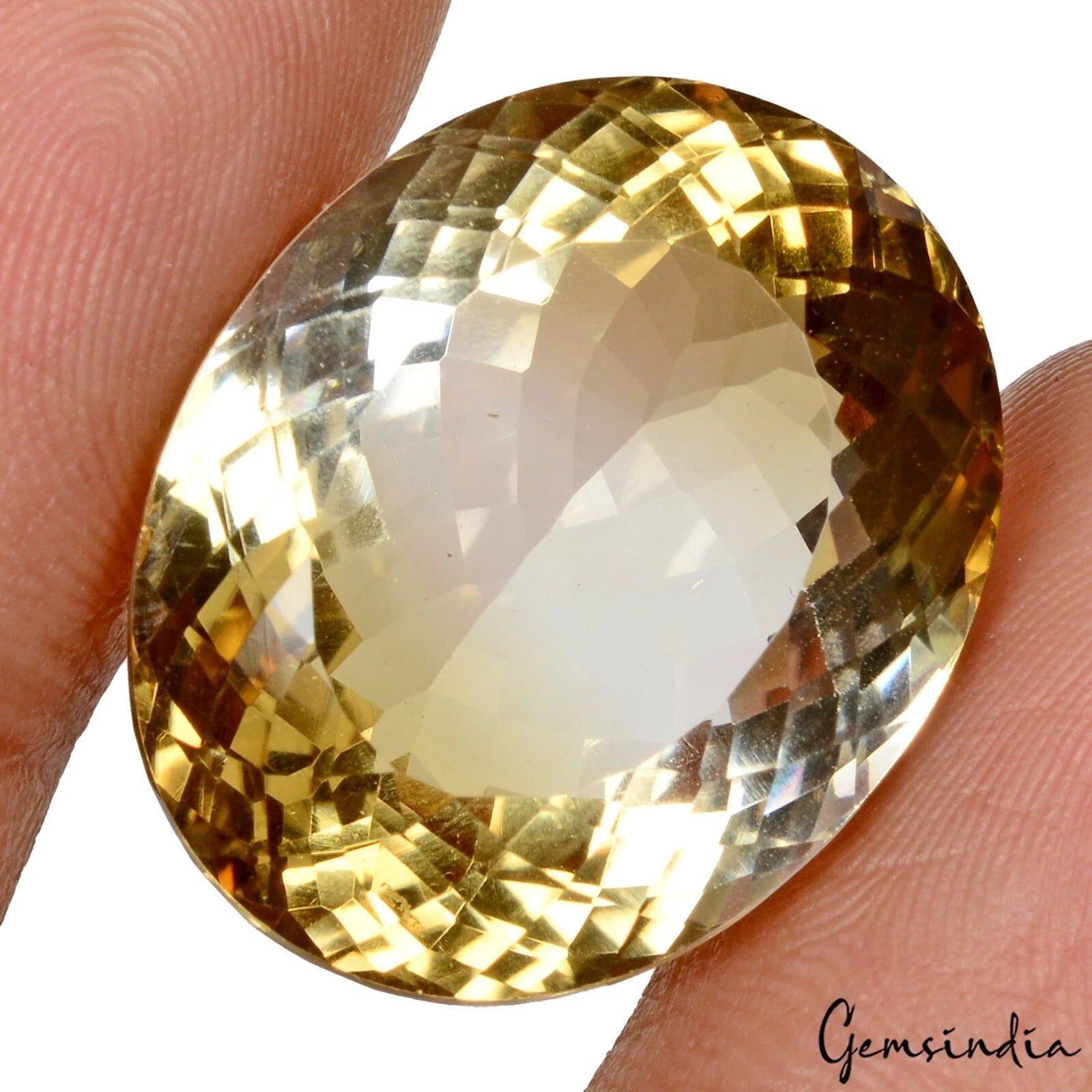 Citrine Loose Gemstone, Untreated, Yellow — 23x18x14 mm, 39.90 Ct, Brazil