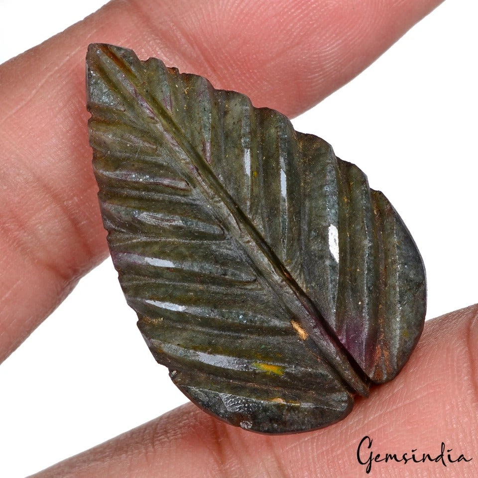 Certified 67.70 Cts Natural Untreated Labradorite Pear Hand Carved Huge Gemstone