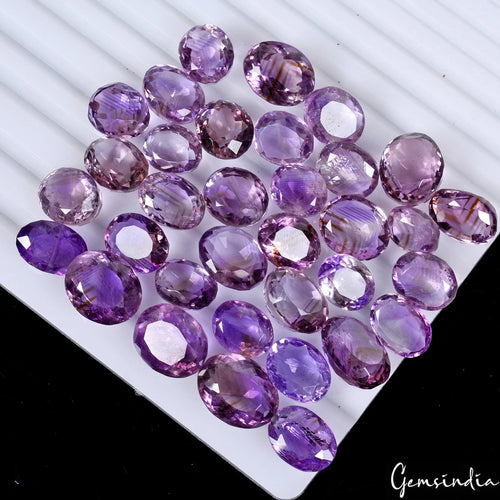 Amethyst Lot, Loose Gemstone, Oval Cut, Purple — 34 Pieces, 10mm to 15mm, 225.50 Ct, Uruguay