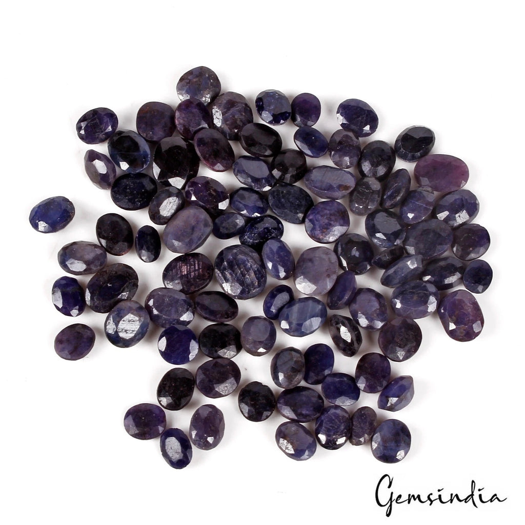 Blue Sapphire Lot, Loose Gemstone, Color Enhanced — 84 Pieces, 6mm to 10mm, 150.00 Ct