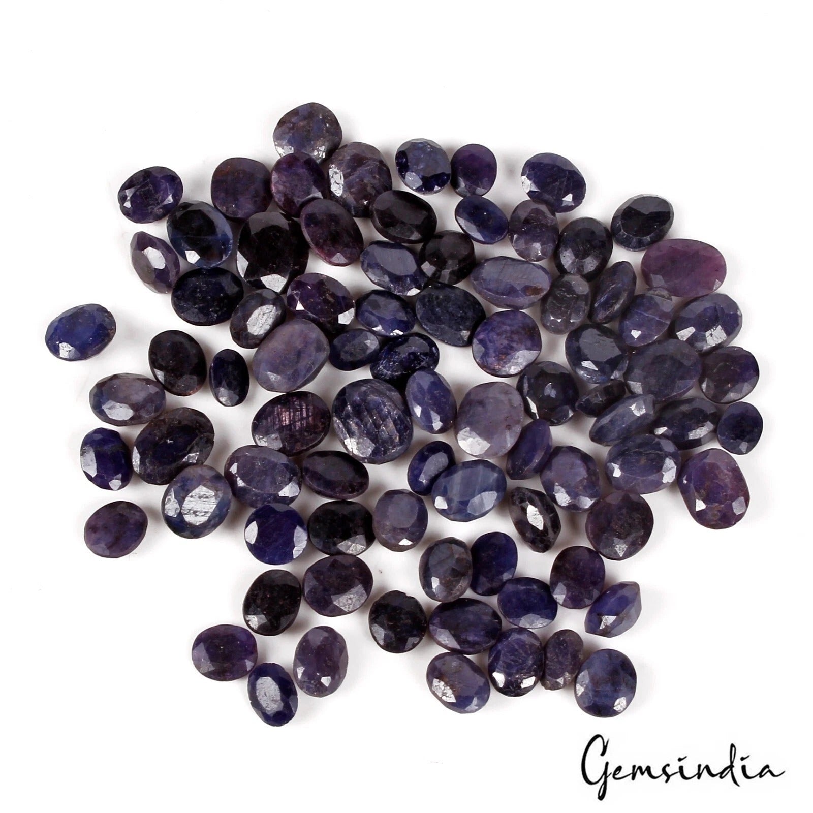 Blue Sapphire Lot, Loose Gemstone, Color Enhanced — 84 Pieces, 6mm to 10mm, 150.00 Ct