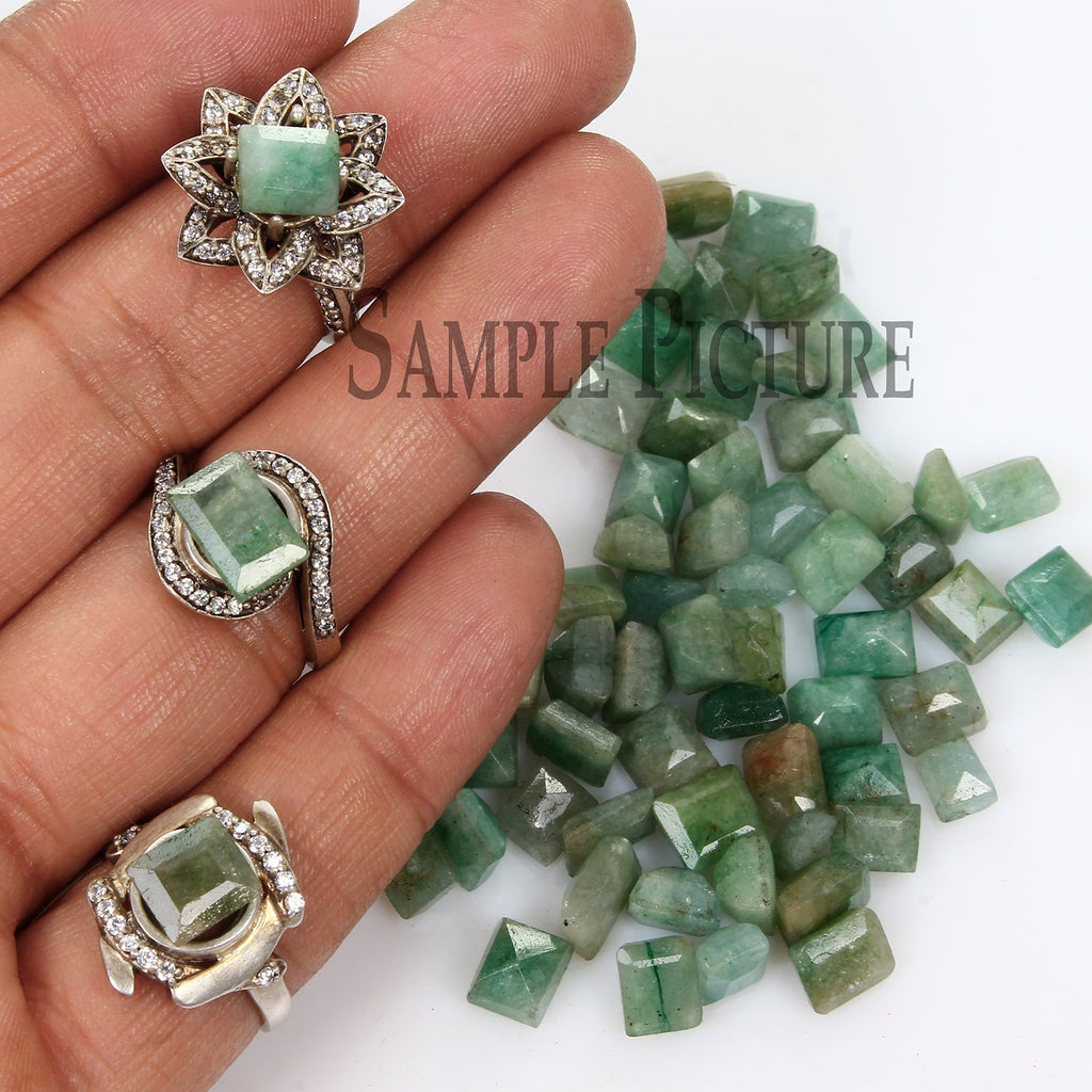 60 Pcs Natural Green Emerald Mixed Cut Loose 7-10mm Gemstones, Brazil ~120.20 Ct