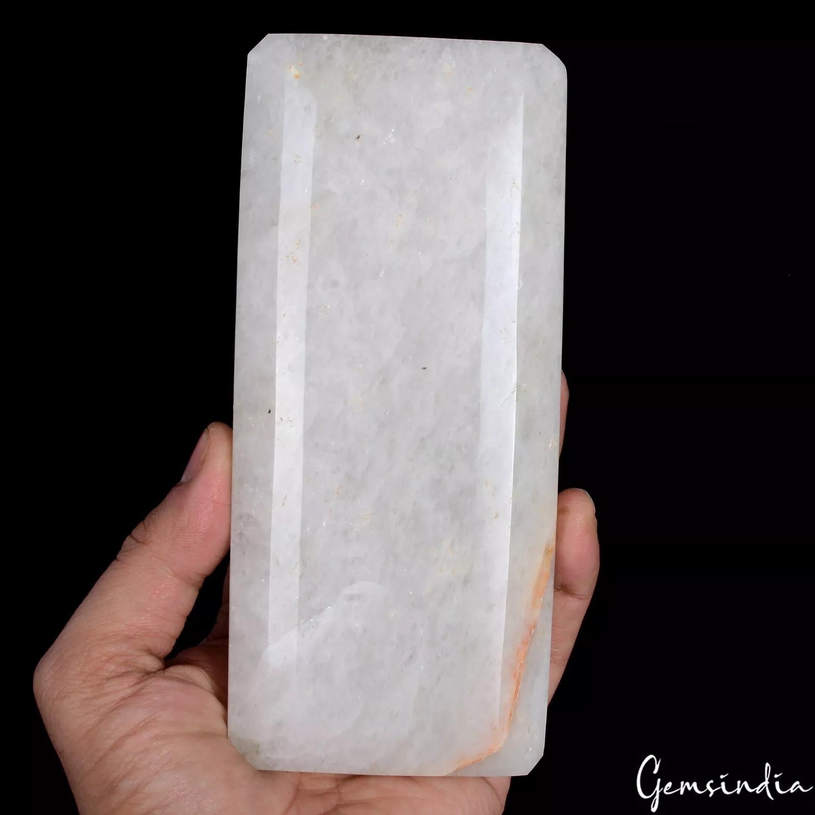 White Quartz Loose Gemstone, Octagon Cut, Untreated — 6.5 x3x2 inches, 5150 Ct (1.03 Kg), Madagascar