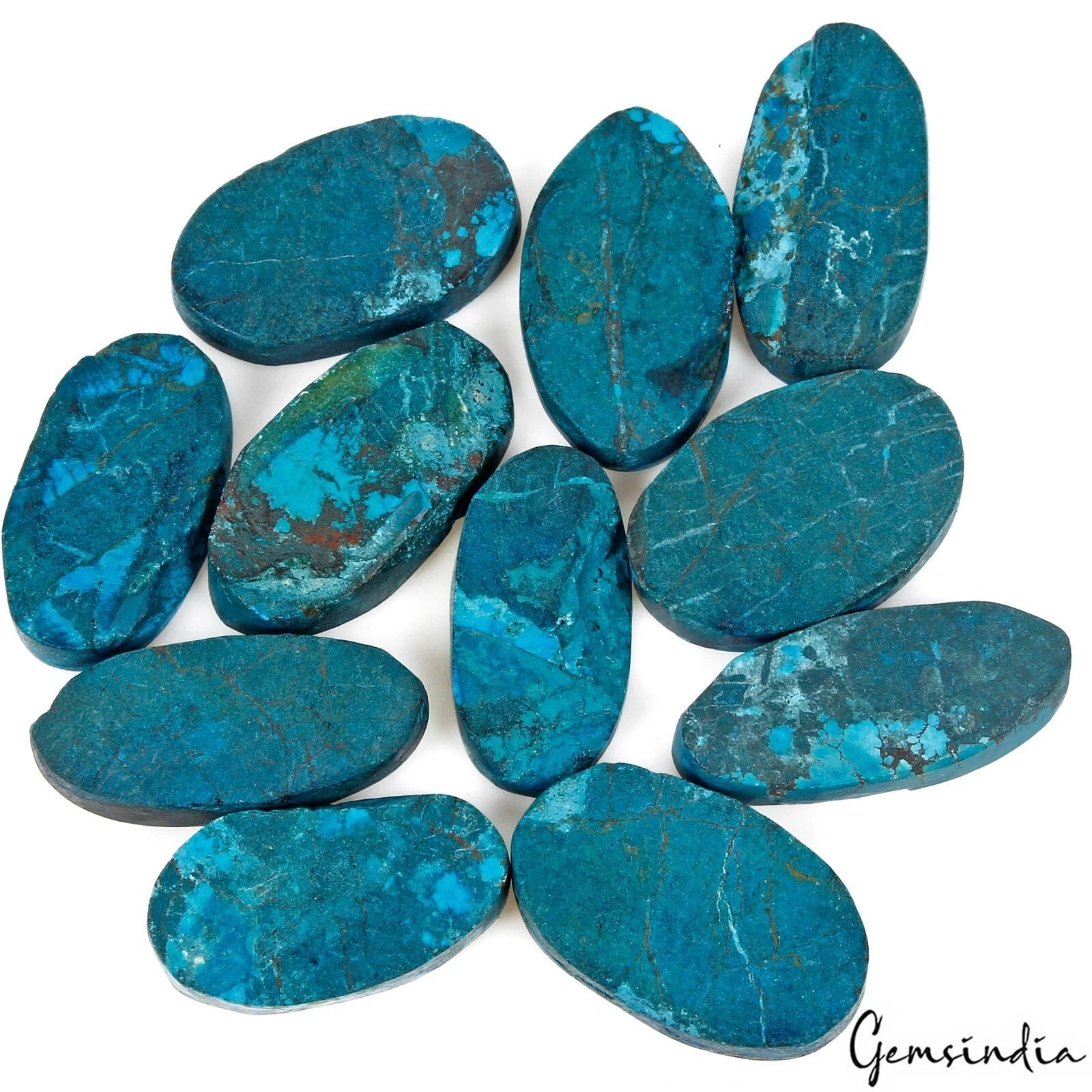 270Ct Natural Blue Spiderweb Turquoise Mix Arizona Loose Wholesale Gemstones Lot