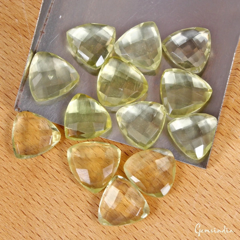 Lemon Quartz Loose Gemstone, Untreated — 10-11mm, 33.90 Ct
