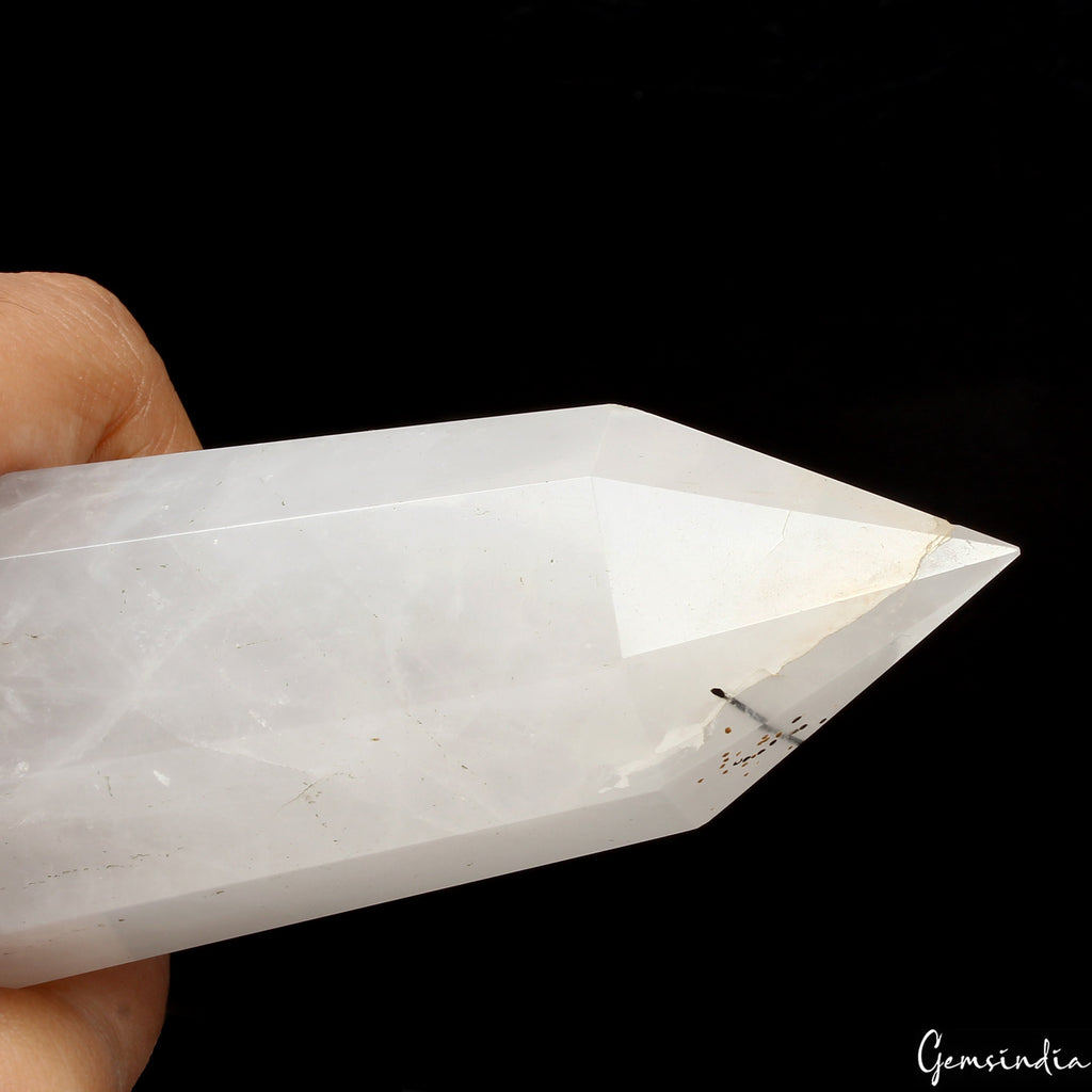 4.75 Inch Black Tourmaline Rutilated Quartz Obelisk Tower Crystal Point Healing
