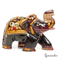 800 Cts Carved Gemstone Fluorite Trunk Up Elephant Figurine Animal Decor /Statue