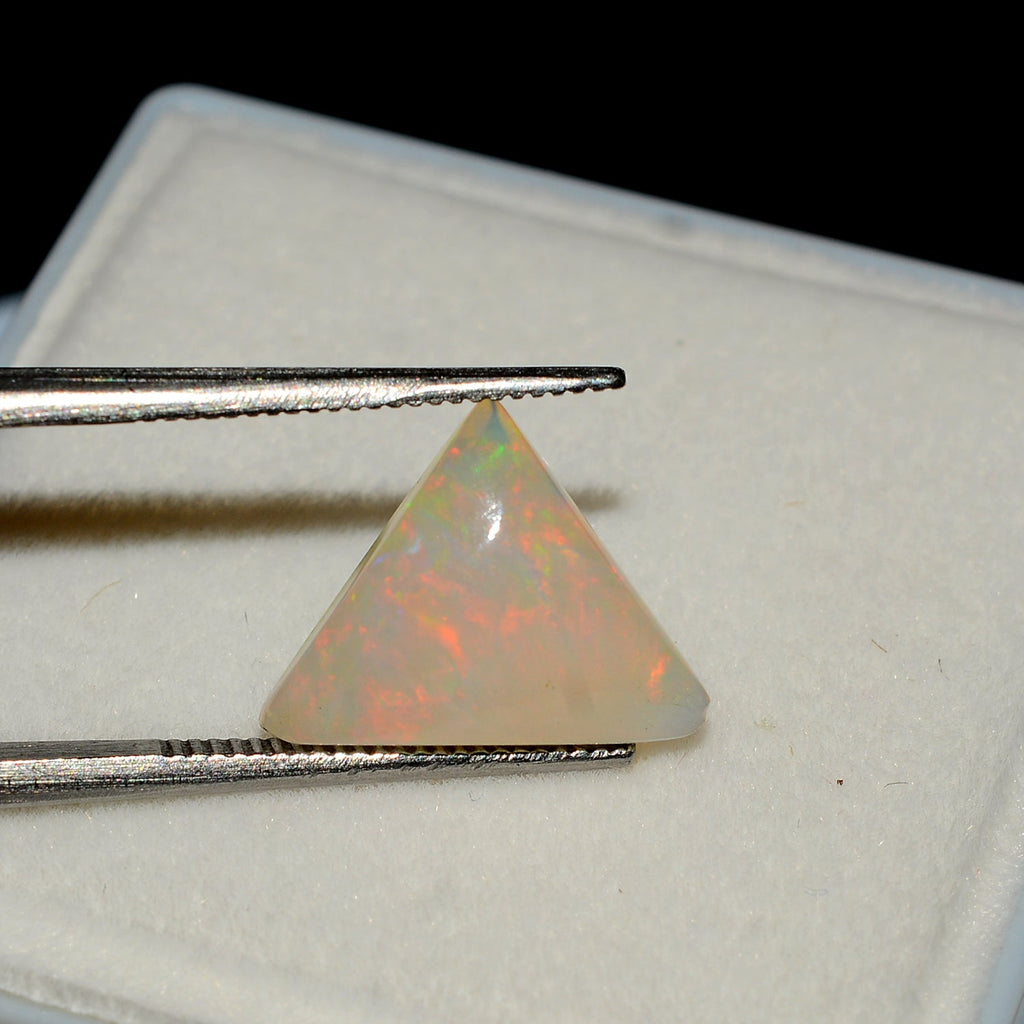 2.00 Ct Natural Ethiopian Welo Opal Trillion Cabochon Multi Fire Loose Gemstone