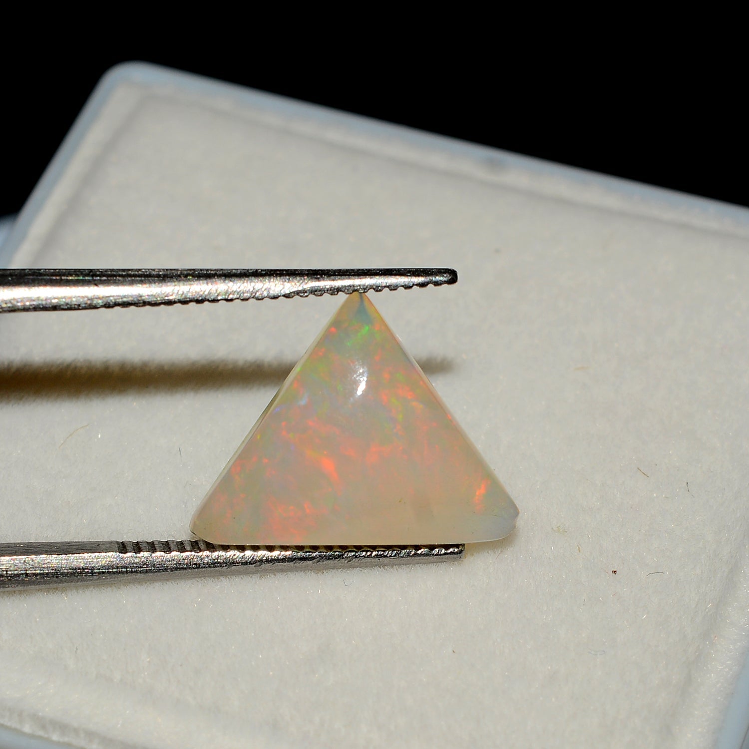 2.00 Ct Natural Ethiopian Welo Opal Trillion Cabochon Multi Fire Loose Gemstone