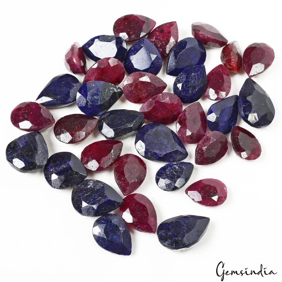 Ruby Lot, Loose Gemstone, Color Enhanced — 35 Pieces, 13mm to 16mm, 227.30 Ct, Madagascar