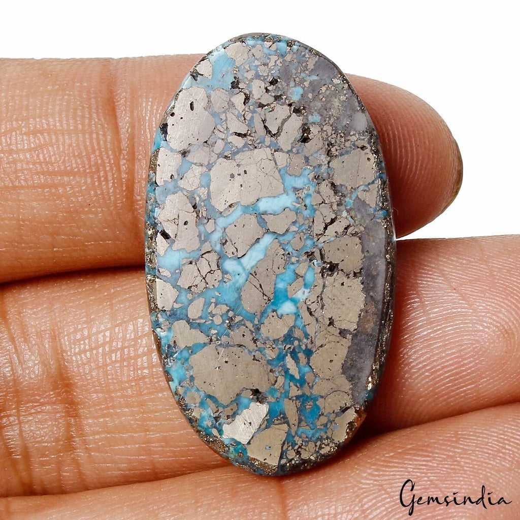 igl&i Certified Natural Copper Turquoise Oval Cabochon Untreated Blue Gemstone
