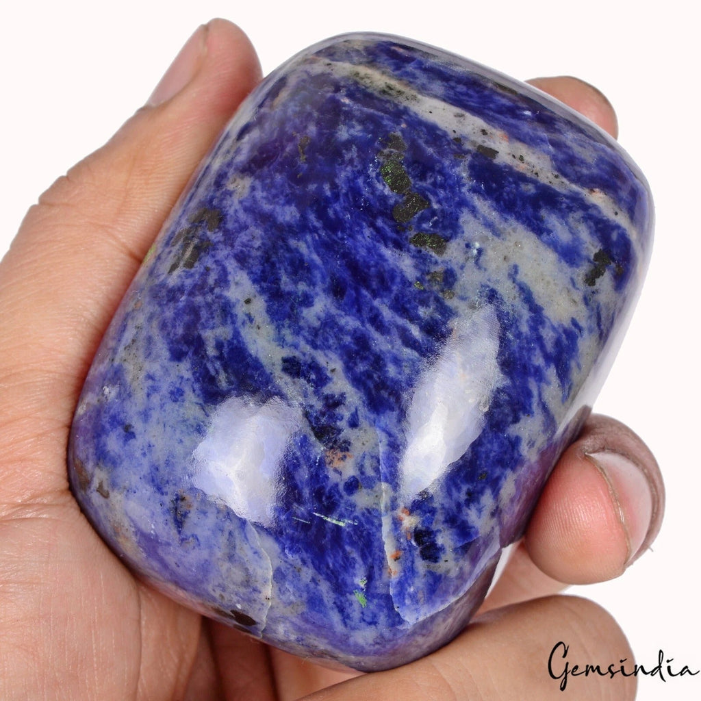 1550 Cts Natural Untreated Blue Sodalite Artistic Pattern Huge Cushion Cab Gem