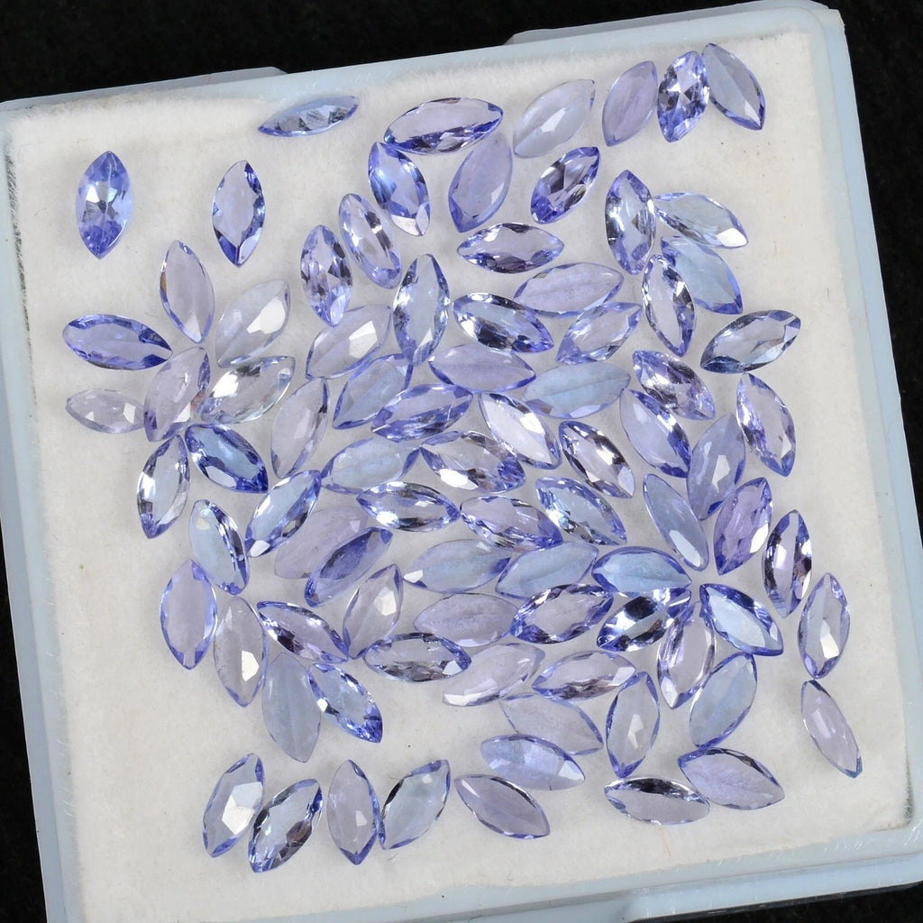 Marquise Natural Unheated Violet Blue Tanzanite 10.40ct 4-5mm 87 Pc Lot Gemstone