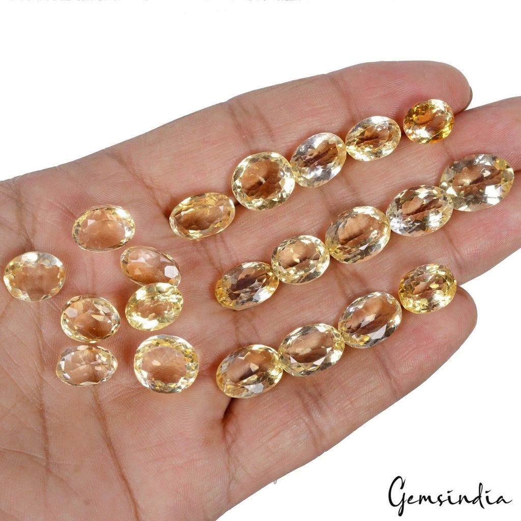 124.75Ct Natural Yellow Citrine Gemstone –10-15mm Loose Stone for Jewelry Making