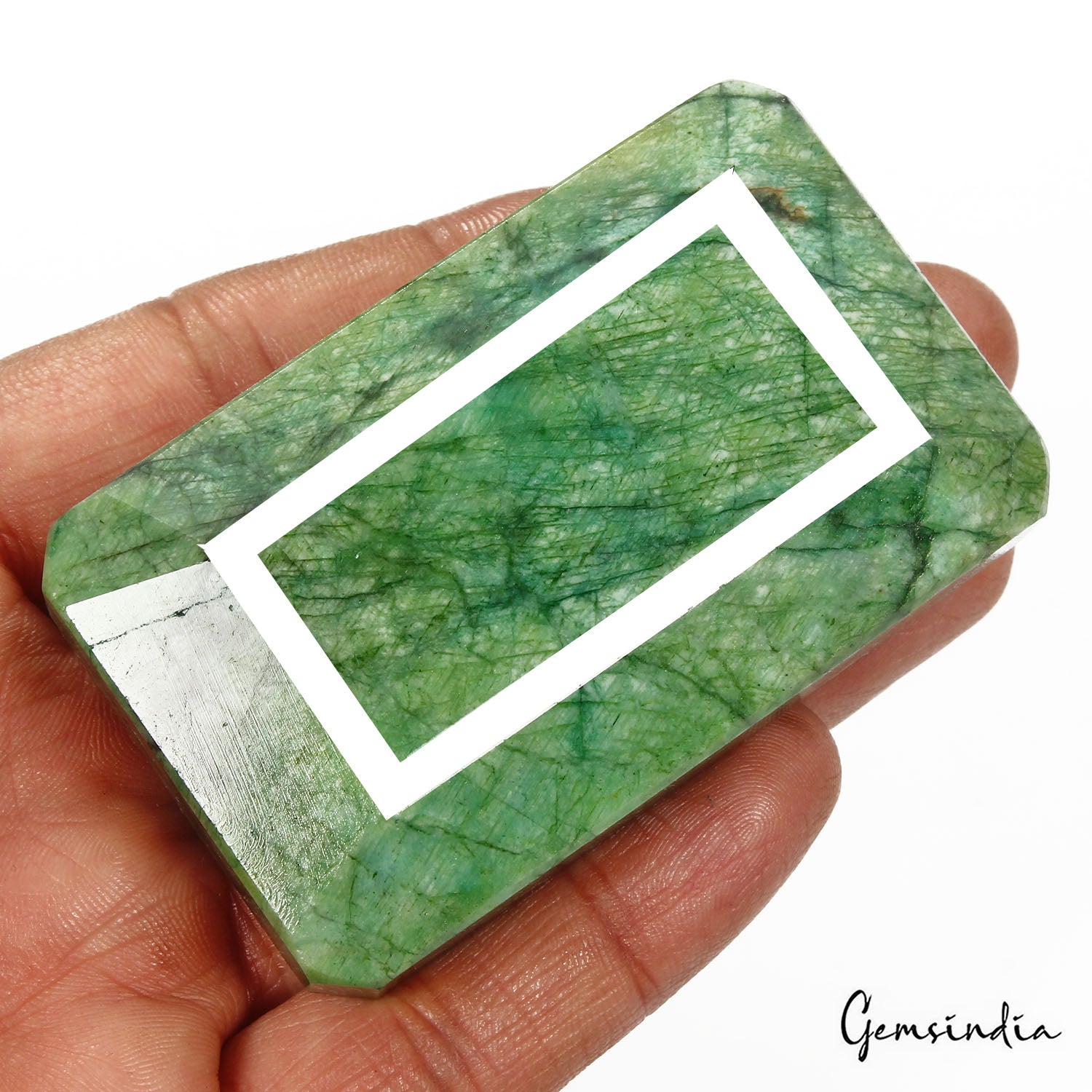 Certified 770 Ct Natural Brazilian Green Emerald Octagon Cut Huge Loose Gemstone