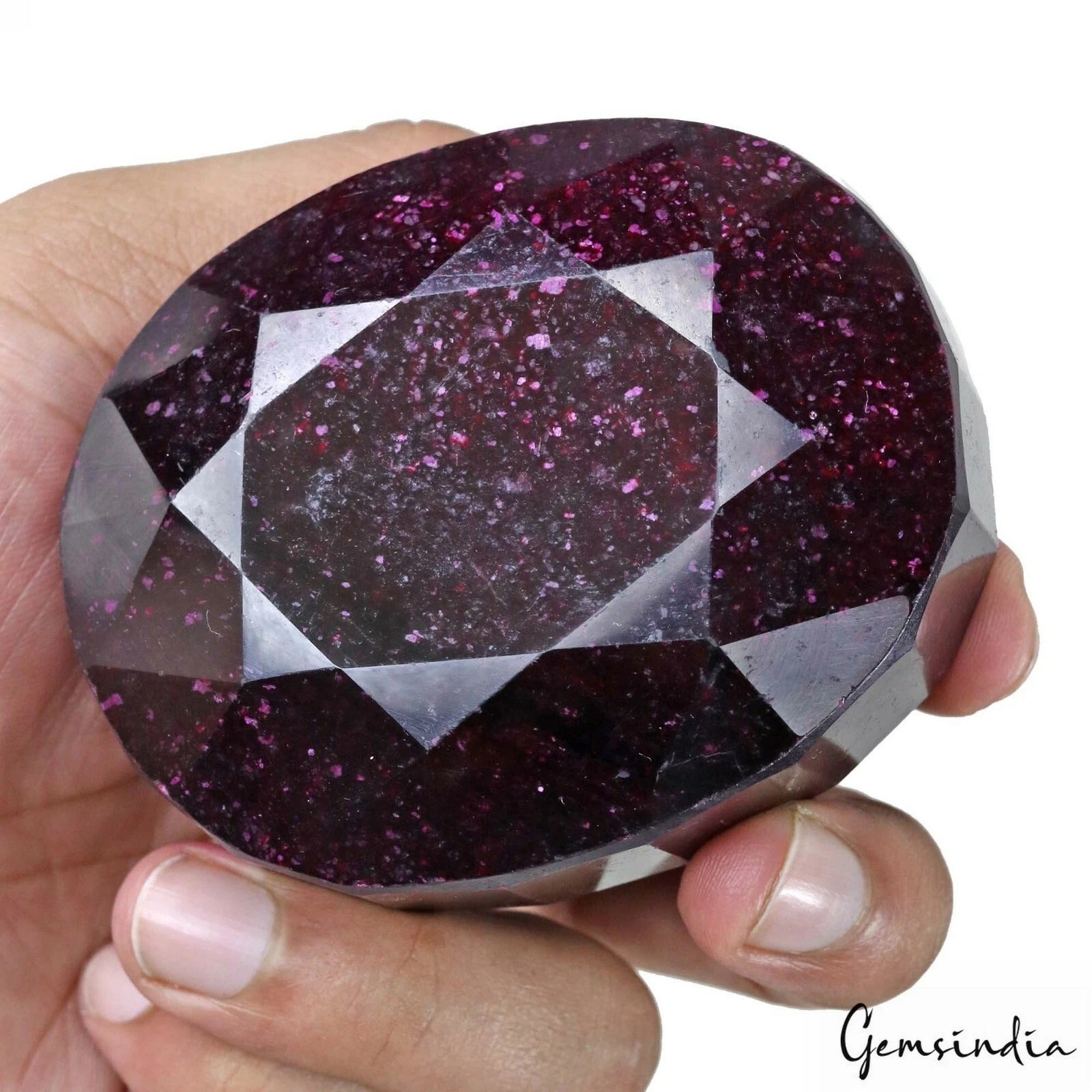 1800 Cts Natural Dark Red Ruby Oval Faceted Cut Earth Mined Loose Huge Size Gem