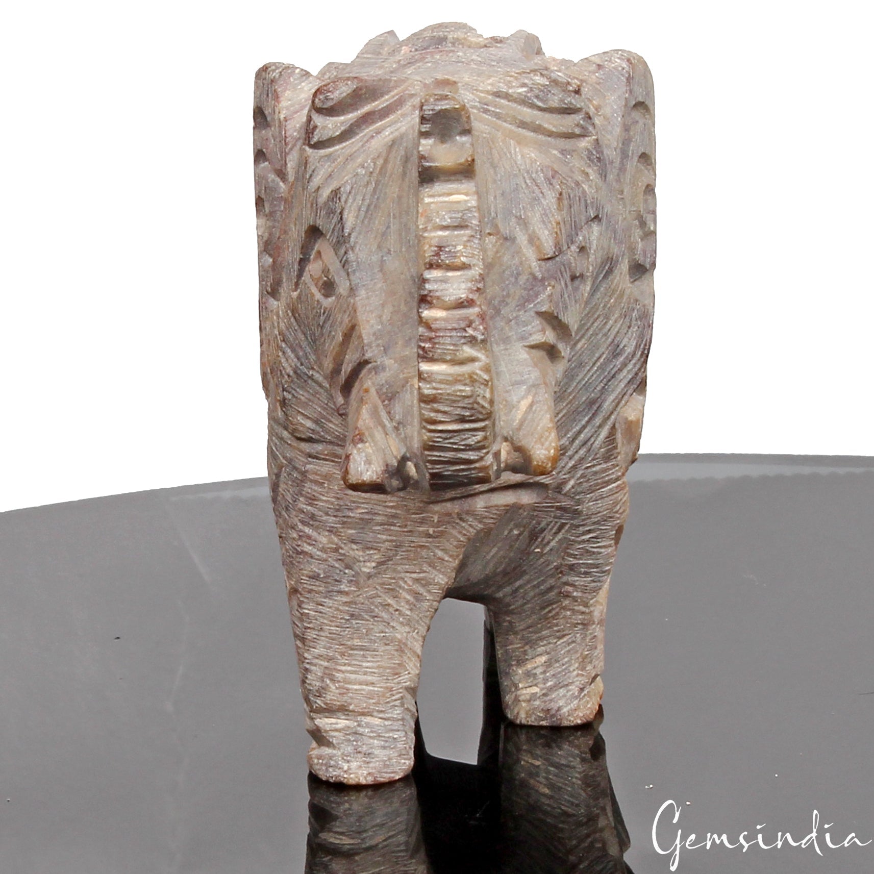 600 Ct Handmade Soapstone Elephant Statue Home Decor /Animal Figurine Sculpture