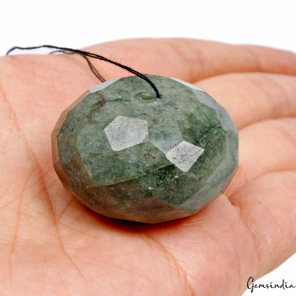 159.90 Ct Natural Brazilian Green Emerald Round Checker Cut Drill Bead Loose Gem