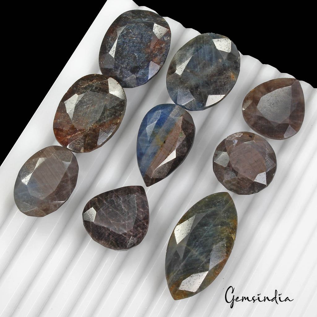 Sapphire Lot, Loose Gemstone, Untreated, Blue — 9 Pieces, 21mm to 39mm, 630 Ct, Madagascar