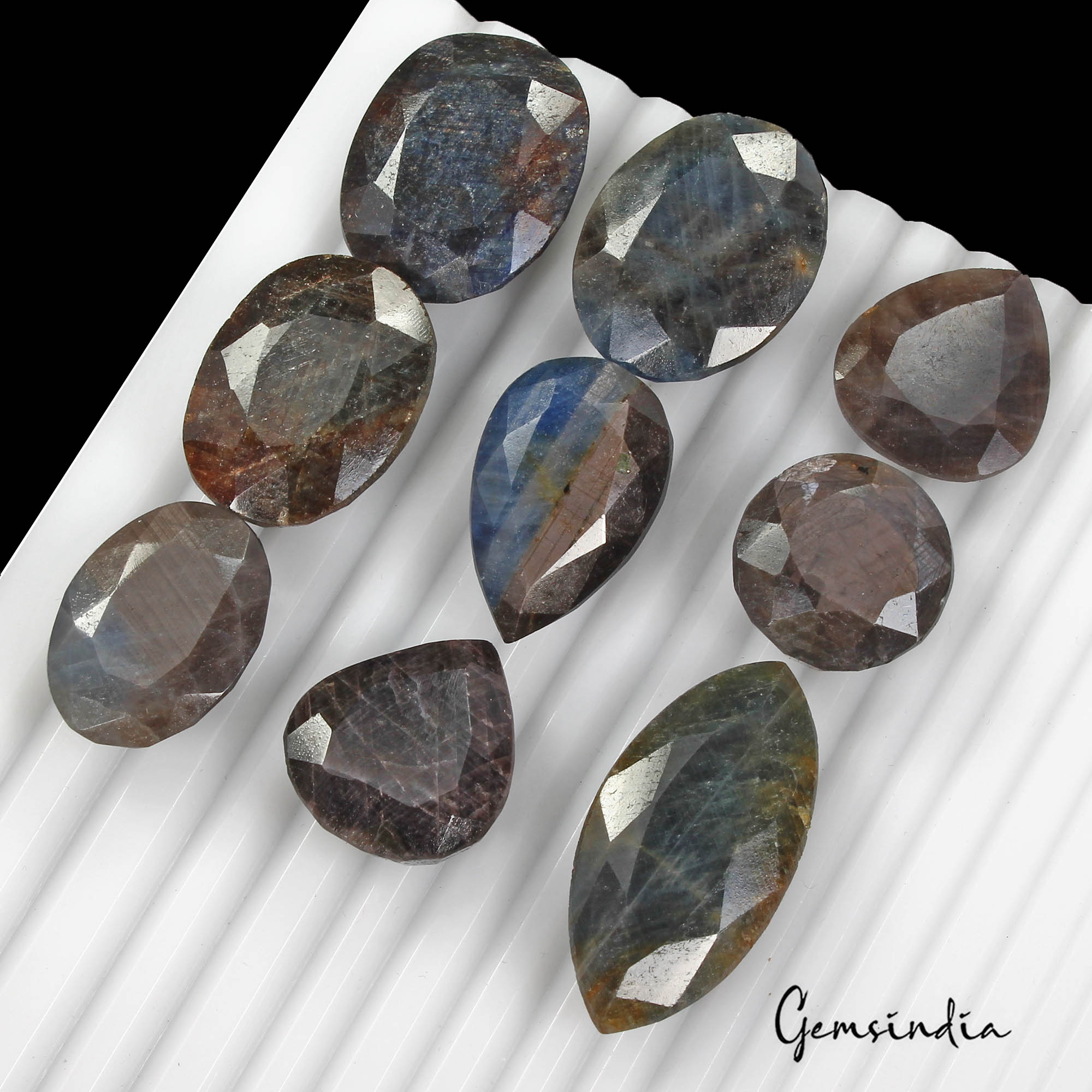 Sapphire Lot, Loose Gemstone, Untreated, Blue — 9 Pieces, 21mm to 39mm, 630 Ct, Madagascar