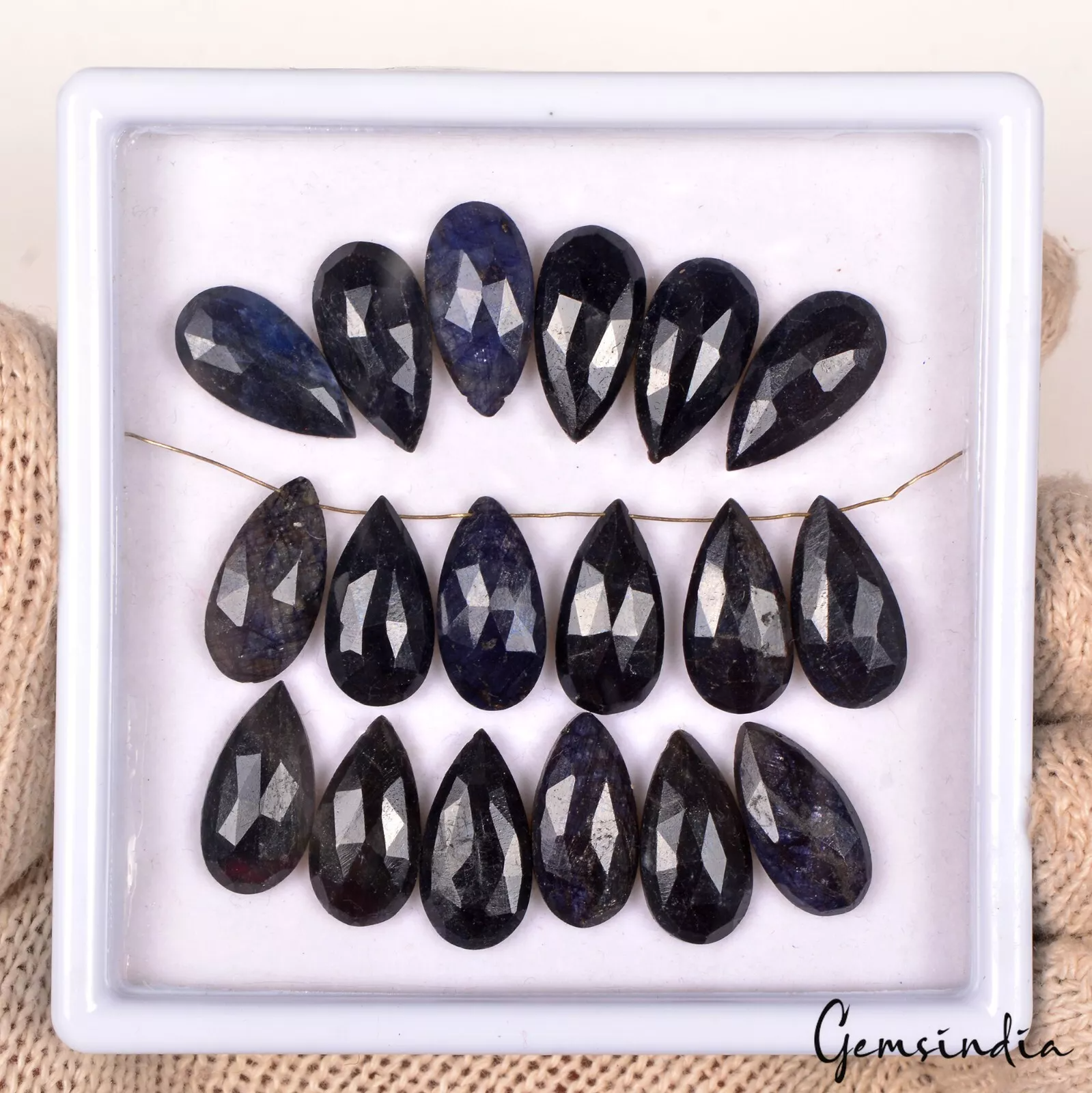 Blue Sapphire Beaded Strand, Color Enhanced — 19mm, 200 Ct, Madagascar